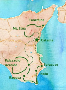 avid cycling tour sicily - approximate route map avid cycling tour sicily - approximate route map